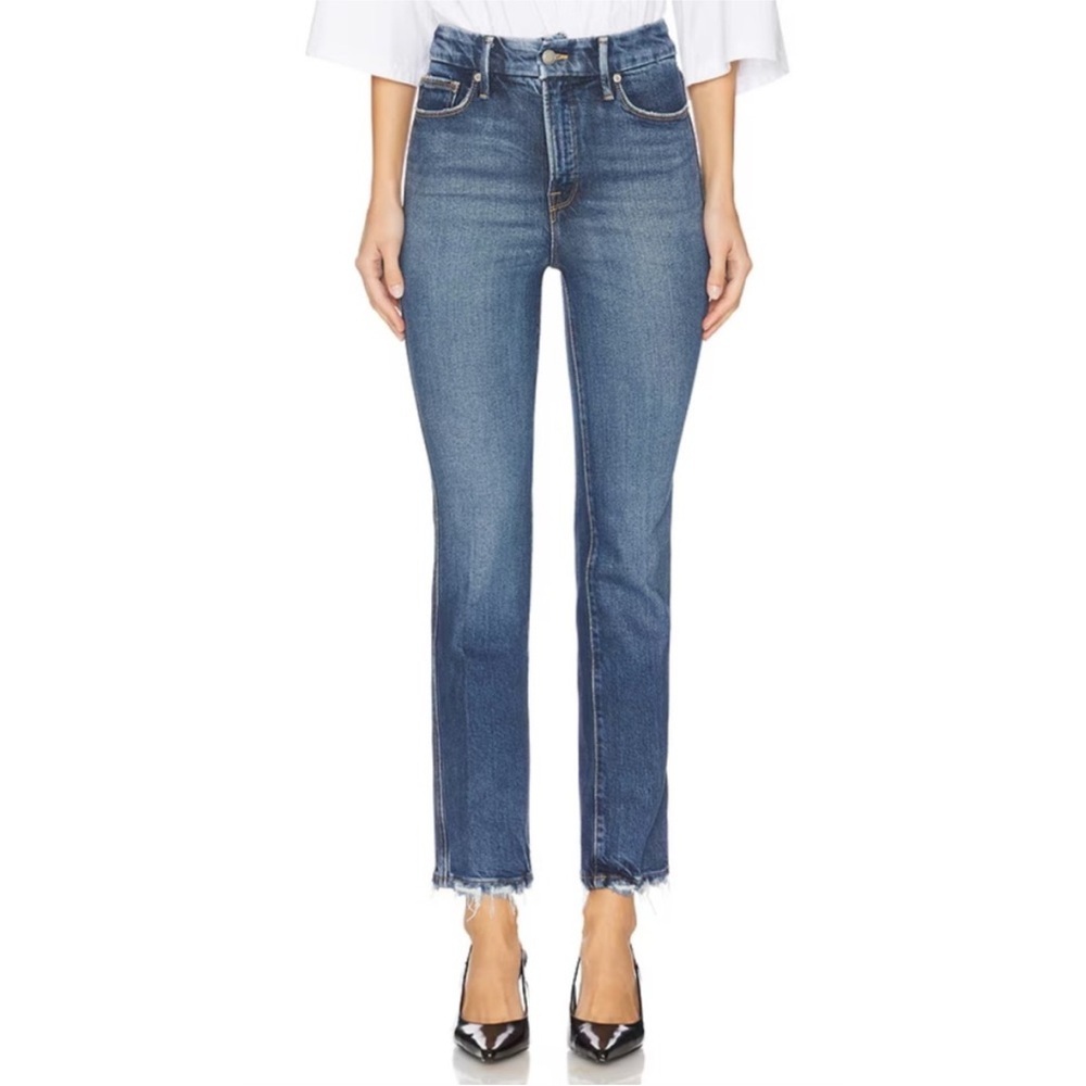 GOOD AMERICAN Good Curve Straight Jeans Women Size 2/26 Color Indigo737